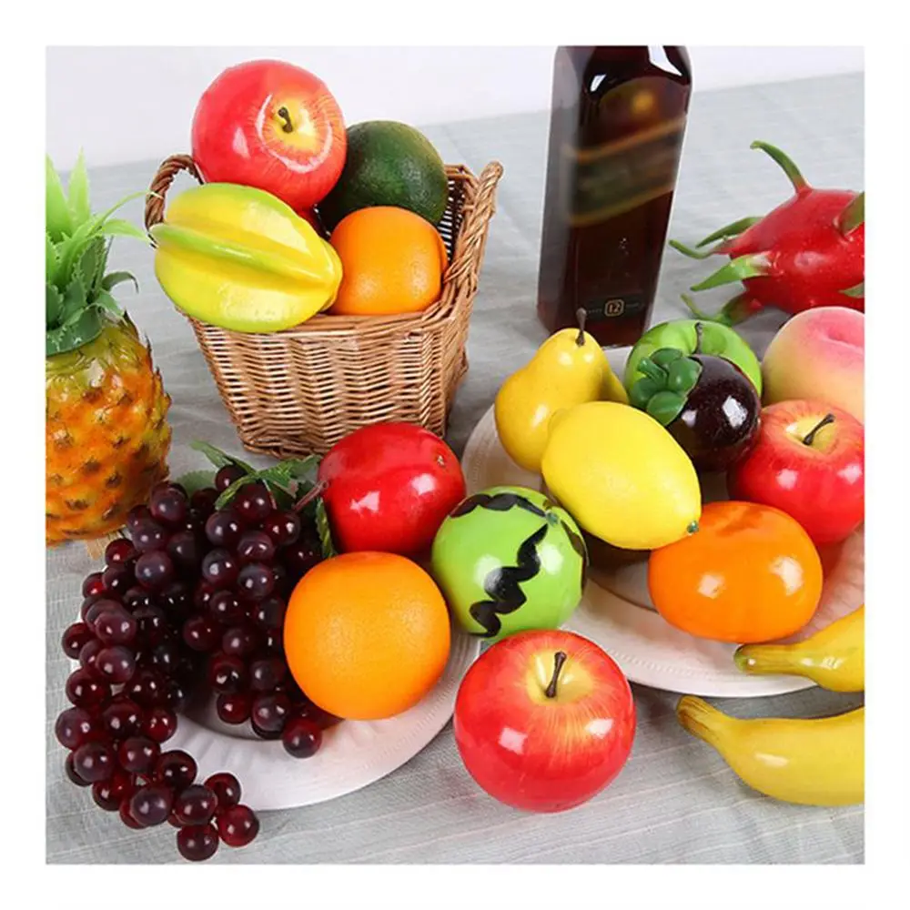 لوازم حفلات الزفاف، زينة سطح المكتب، ديكور المنزل، التفاح الاصطناعي، محاكاة الفواكه، الخوخ المزيف والليمون النابض بالحياة باللون البرتقالي #3