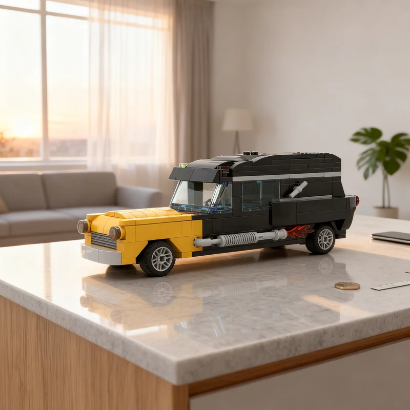 257pcs MOC Simpsons Hit Run Hearse Model Building Blocks Architecture Toys Christmas Gift Kids DIY Birthday Assemble Creative
