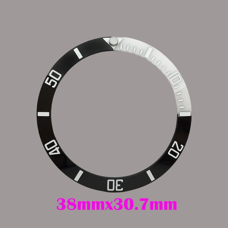 Mod 38mm Curved Ceramics Bezel Ring Insert Fits SKX007 SRPD SUB Case Men Bezel Ring Parts NH35 NH36 Movement Refitting