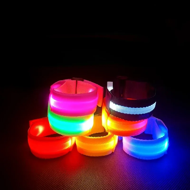 Light Up Wristband Flashing Arm Wrist Bands LED Glow Bracelets for Bar Concert  Sport Birthday Party Wedding Festival