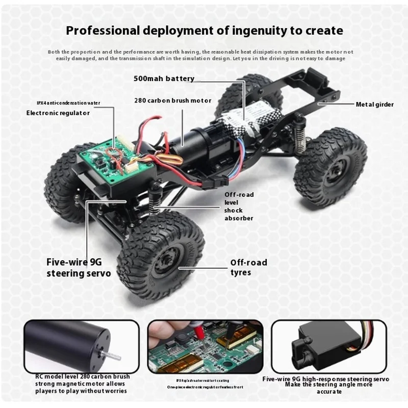 متوفر في المخزون ترقيات جديدة 2025 HB 1/16 RC سيارات كاملة النطاق 4WD تسلق على الطرق الوعرة التحكم عن بعد نموذج سيارة لعبة الكبار المهنية
