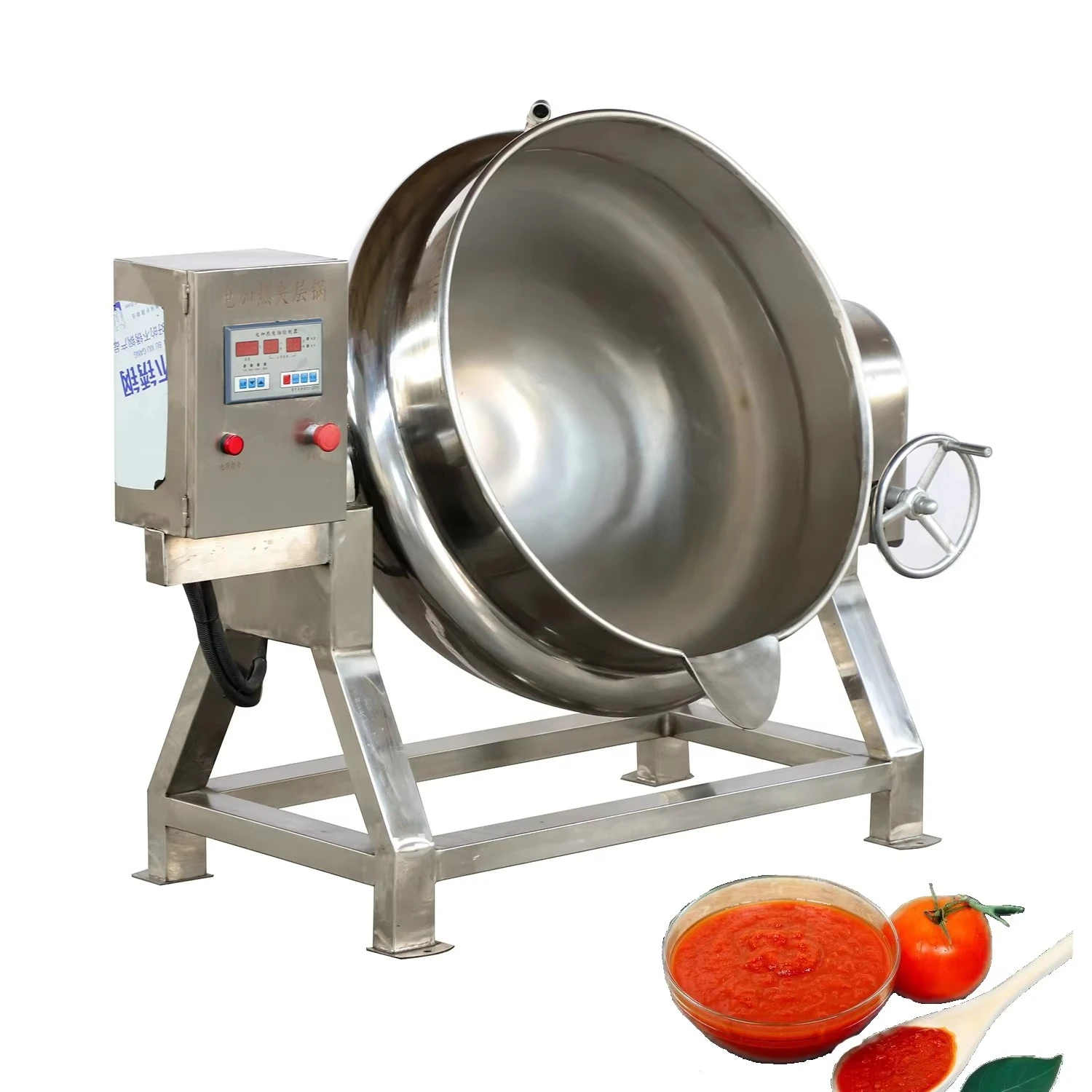 de-Double Layer Cooking Pot Electric Gas Steam Heating Jacketed Kettle