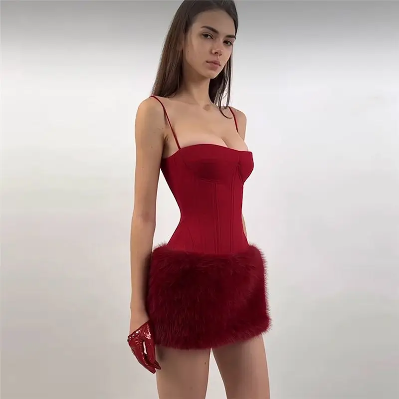 Bodycon vestido vermelho elegante mulher techwear funcional moderno prático útil útil avançado valioso digno