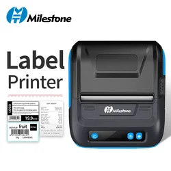 Milestone 80mm Mobile Printer Machine Direct Label Printer Bluetooth Pocket Printer Receipt 2 in 1Free APP Android IOS Thermal