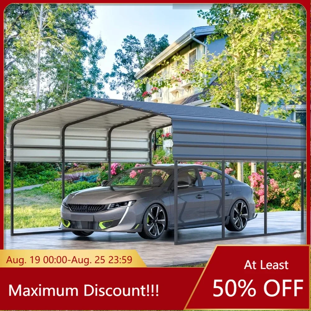 

Carport, 12'x20' Heavy Duty Carport, Multi-Purpose Car Awning with Galvanized Steel Roof, Upgraded Oversized Metal Garage