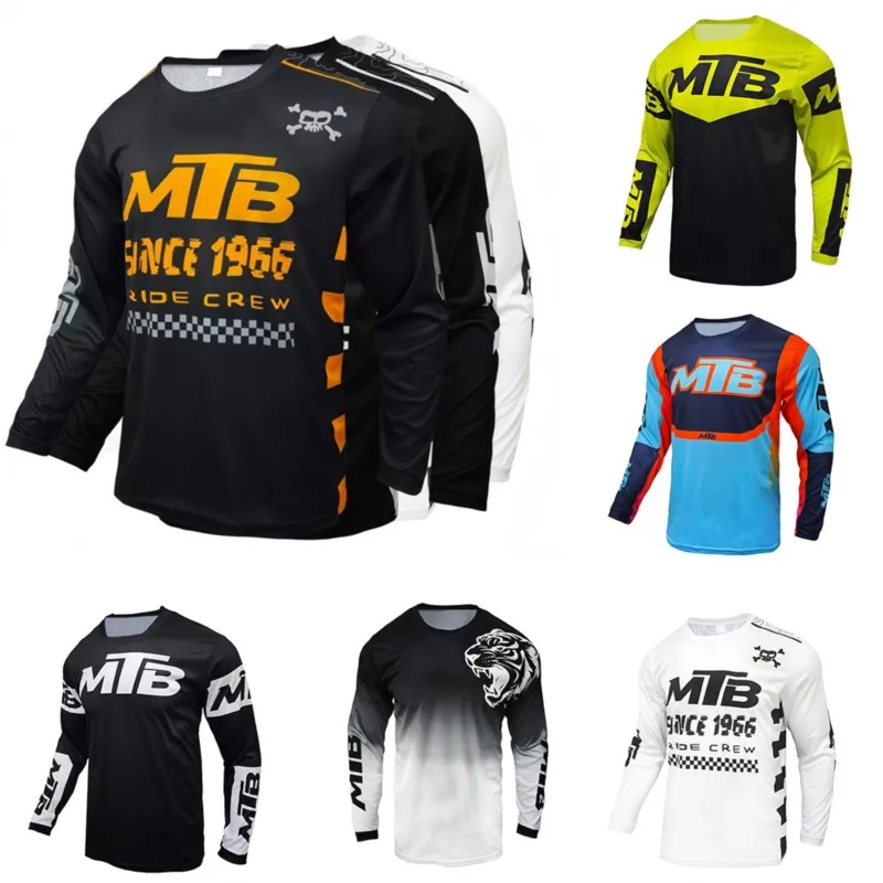 Ideal Pick Adult Mountain Bike Long Sleeve Jersey, Rich Color Selection Elastic Apparel For Downhill Riding & Sports Training