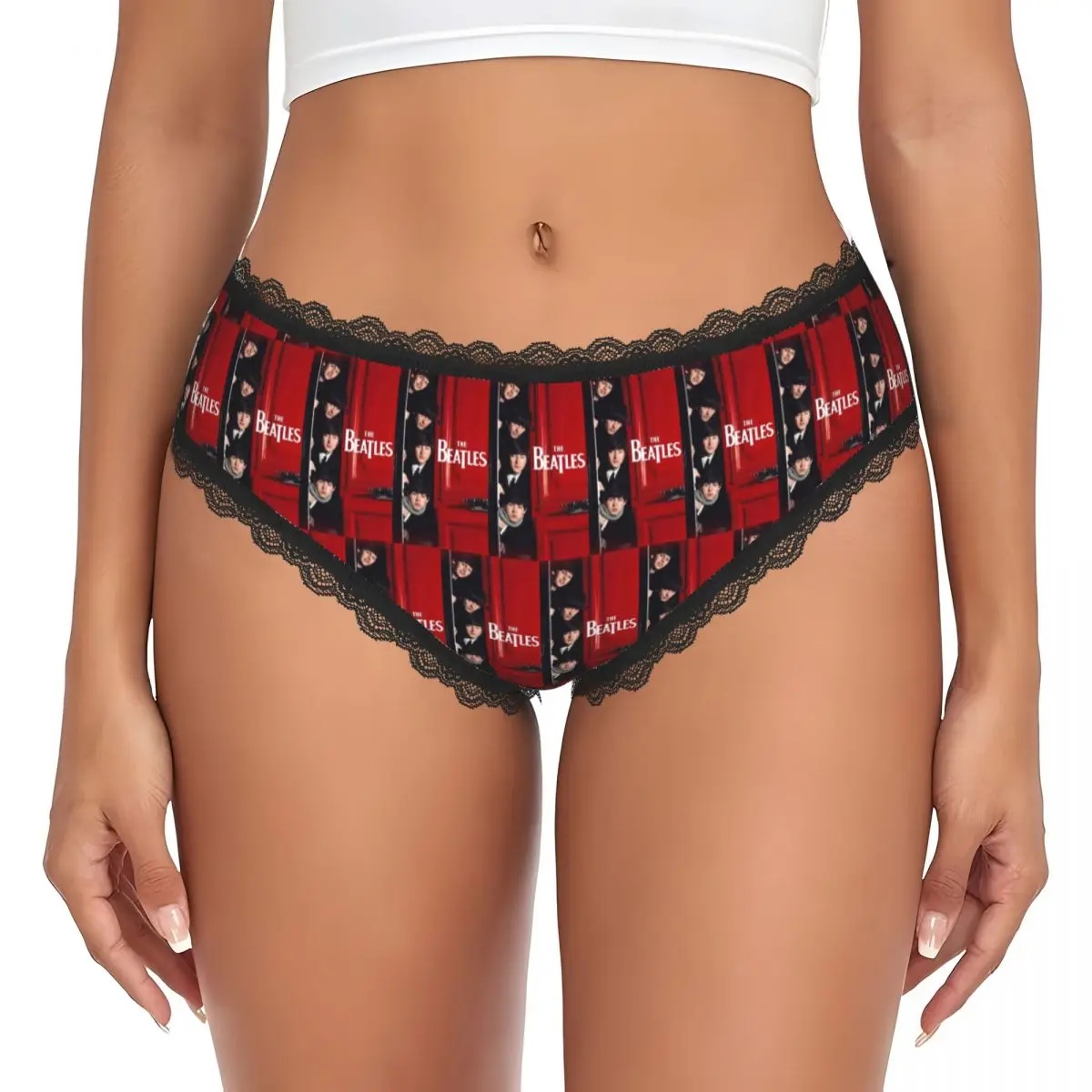 Custom Harajuku The Beatle Memebers Art Panties Briefs Women's Comfort Briefs Underwear Breathable Female Underpants