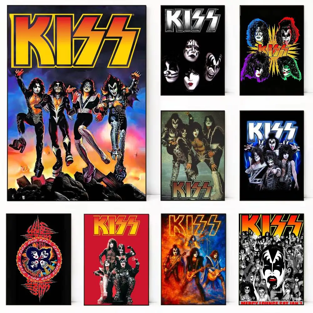 Band Rock Kiss Poster Versatile HD Waterproof Wall Art Self-Adhesive Decor for Any Space Ideal Gift