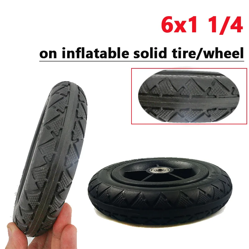 Meistverkaufter 6-Zoll 6x1 1/4 Vollgummireifen, Geeignet für Faltrad-Reifen und Mini-Surf-Elektroroller