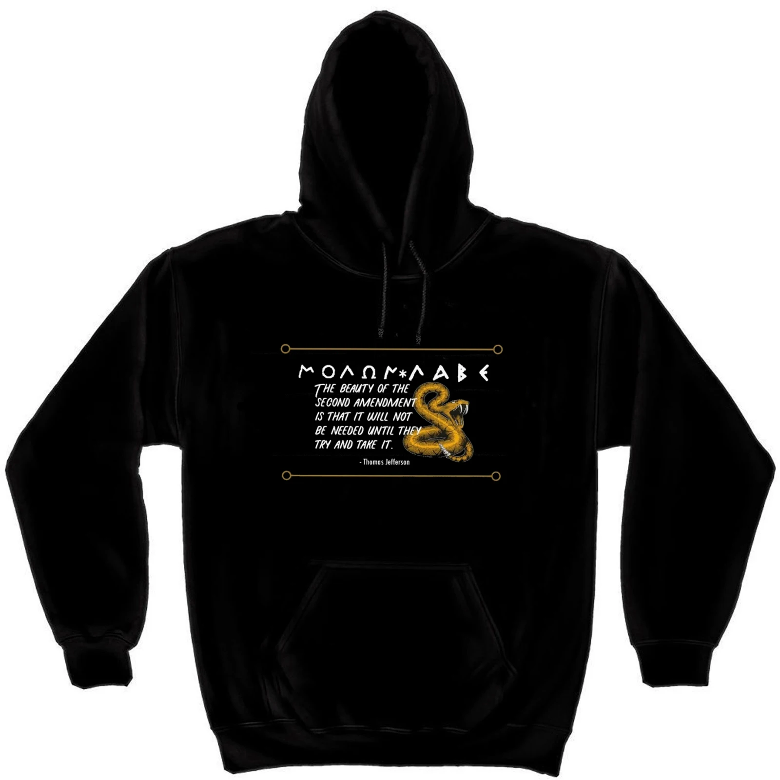 

Томас Джефферсон 2-я поправка змеиный символ Molon Labe пуловер с капюшоном новые удобные повседневные мужские толстовки из 100% хлопка