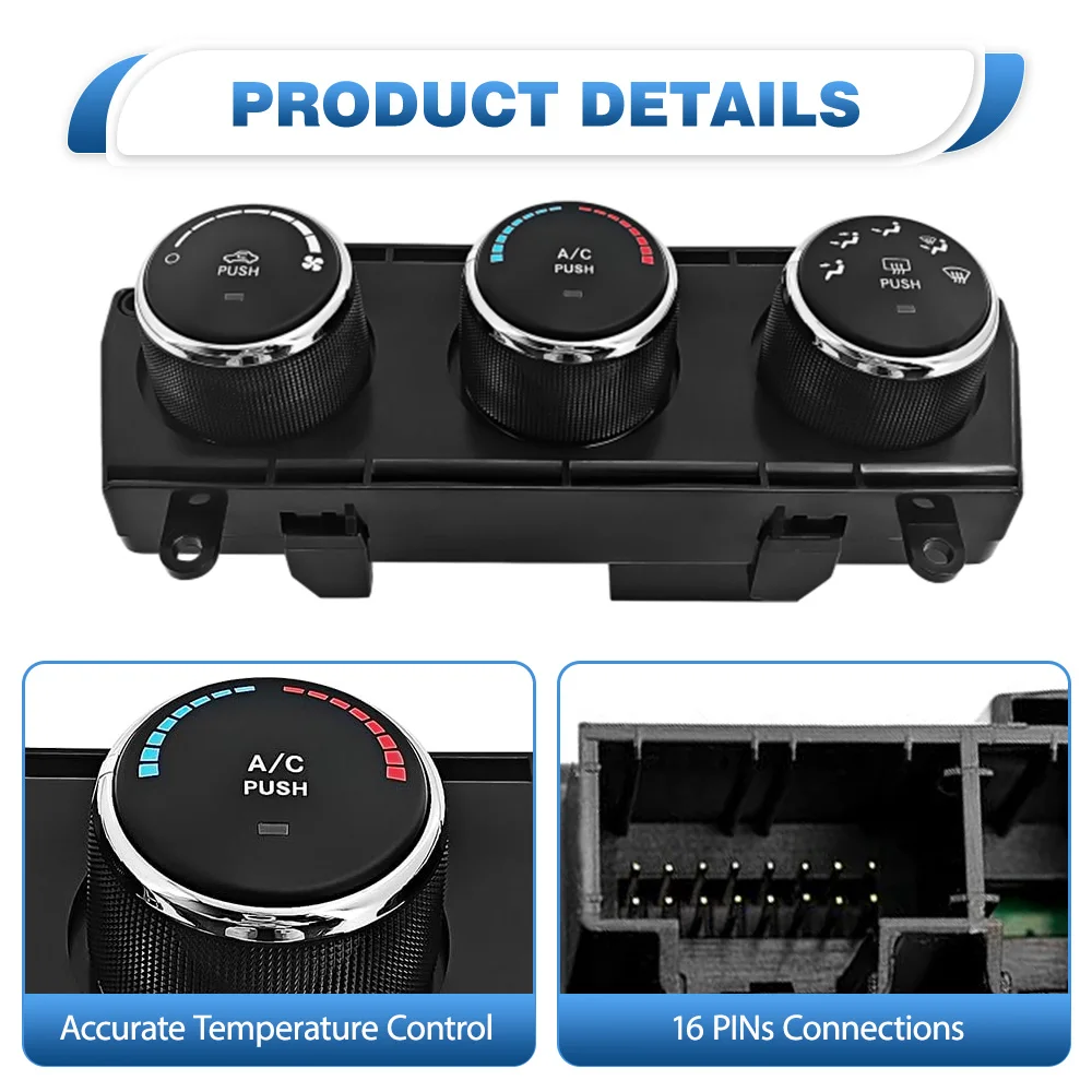 68197433AA  16 Pins for Jeep Wrangler JK 3.6L V6 - Gas HVAC Heater Climate Control Module