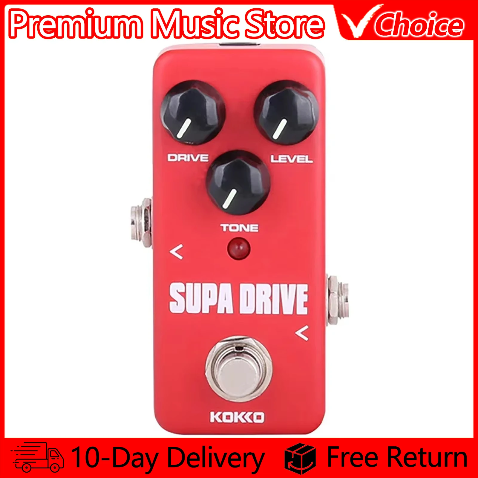 KOKKO Electric Guitar Peda Supa Drive Overdrive Effects Pedal for Guitar Bass Adjustment Volume Gain Tone Guitar Accessories