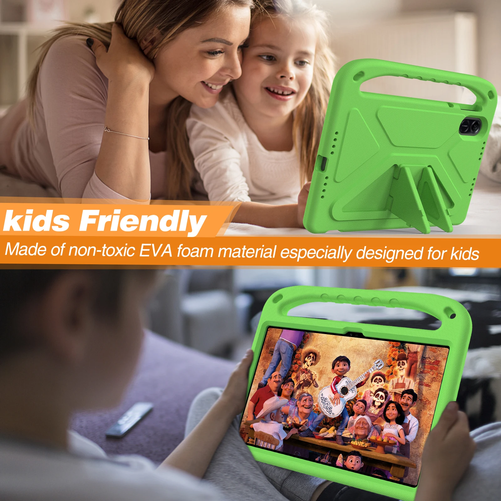 Kids Case for Huawei Honor Pad 9 Case 12.1 Inch HEY2-W19 W09 2023 Cute EVA Stand Kickstand Shockproof Tablet with Pen Slot image 6