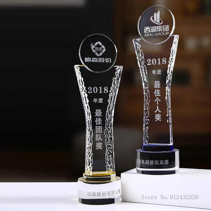 

Creative Crystal Trophy, Customized Anniversary Celebration, Company Outstanding Employee Award, Souvenir, Home Decor