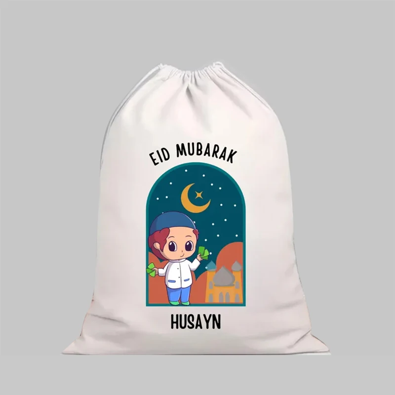 Personalised boy girl Eid Mubarak present gift sack Muslim Islamic Ramadan Kareem Eid al-Fitr decoration Children kid money bag