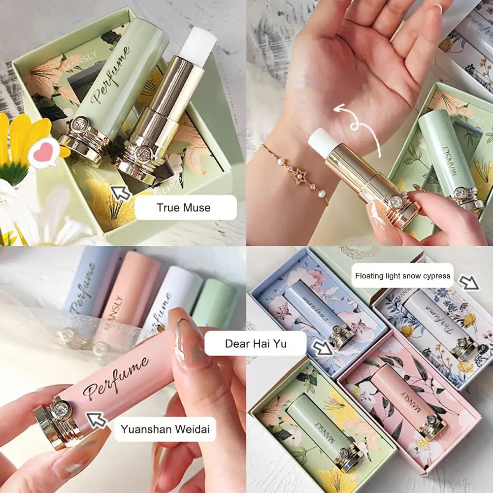 Portable Solid Balm Perfume For Women Long-lasting Fragrance, Fresh And Elegant Scent, Female Body Aroma Deodorant Q2K6