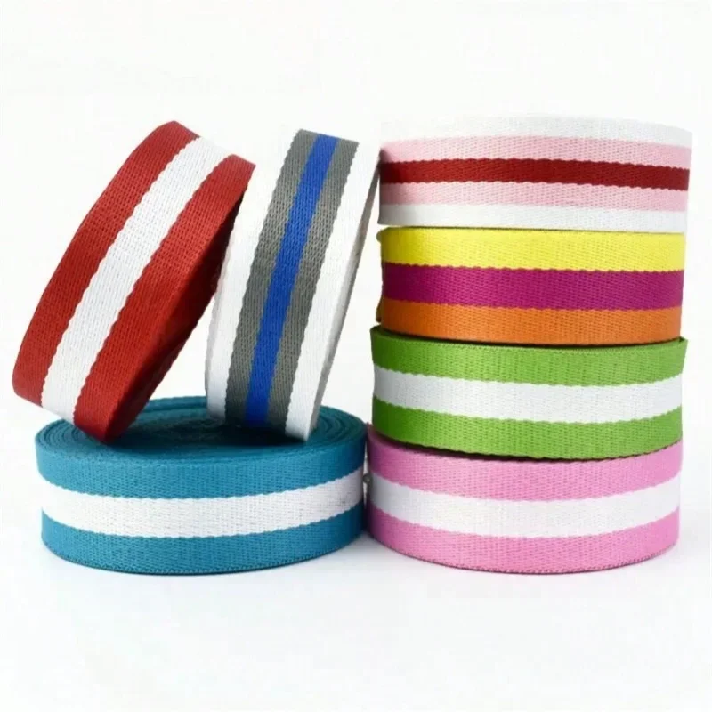 2meter 38mm Colorful Stripe Polyester Webbing Ribbon Ribbon Outdoor Backpack Bag Strap Belt Ribbons DIY Sewing Clothes Accessori