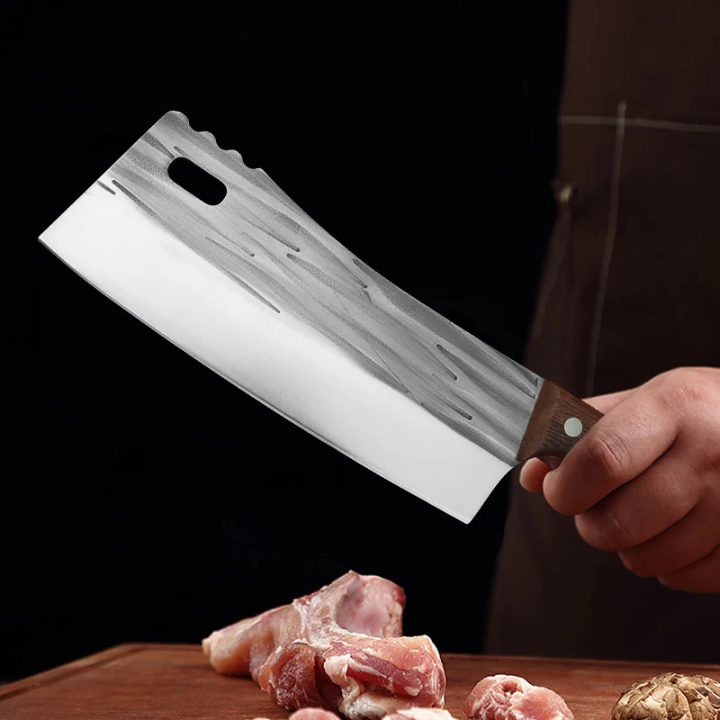 Chop Bones Chopping Knife Cleaver Meat Slaughter Butcher Knife Utility Knife Hand Forge Blade Wooden Handle Heavy Kitchen Knives