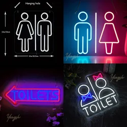 LED Toilet Neon Sign Custom WC Directional Neon Men Women Figure Sign Decoration Lamp Washroom Entrance for Party Bar Gaming