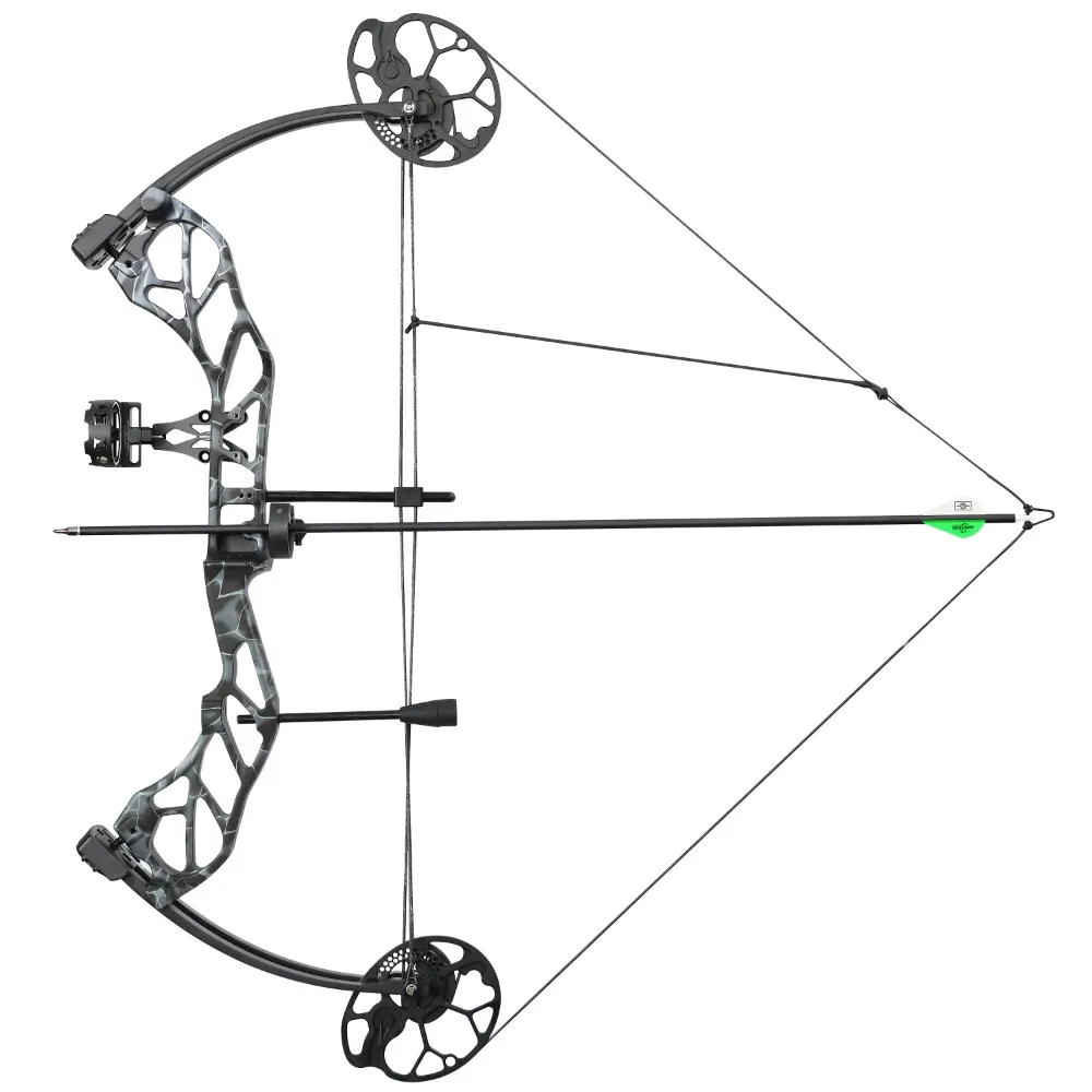 19‑70Lbs Adjustable Archery Compound Bow 320FPS Aluminum Alloy Riser Dual Cam Without Bow Press Needed Right Hand for Hunting Shooting Activities