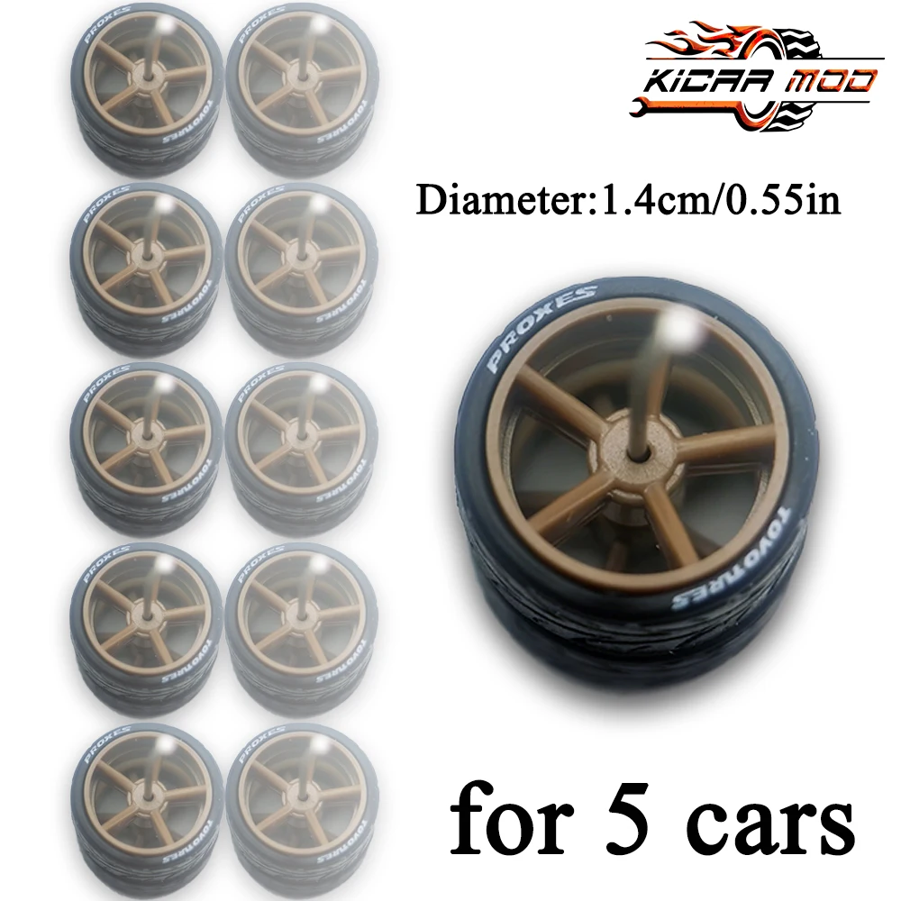 

Модель колес 1/64, съемные резиновые шины, литой автомобиль для Hot Wheels Tomica, диаметр 14,5 мм (5 комплектов для 5 автомобилей)