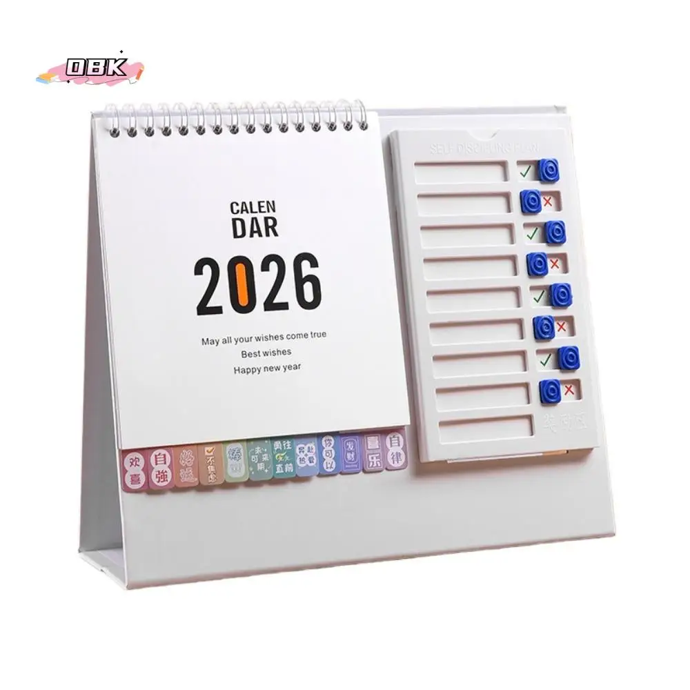 

Китайский Новый Год Стиль 2026 Настольный Календарь Месяц Дата Дисплей Катушка Переплет Ежемесячный Планировщик с Заметками Лошадь/Лось Планировщик Расписания