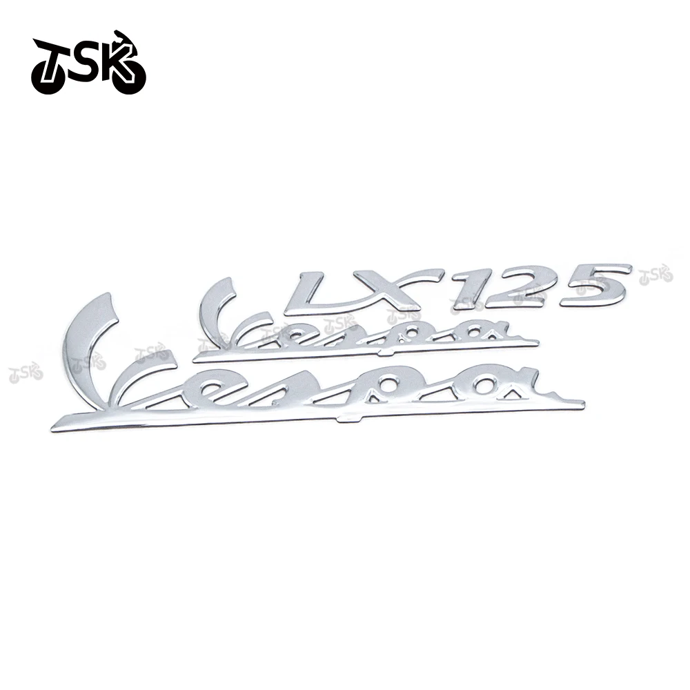 

Motorcycle3D Pad Body Side Emblem Decals For Vespa Lx150 Lx125 Lx 125 150 Scooter Silver Plating Stickers Tank