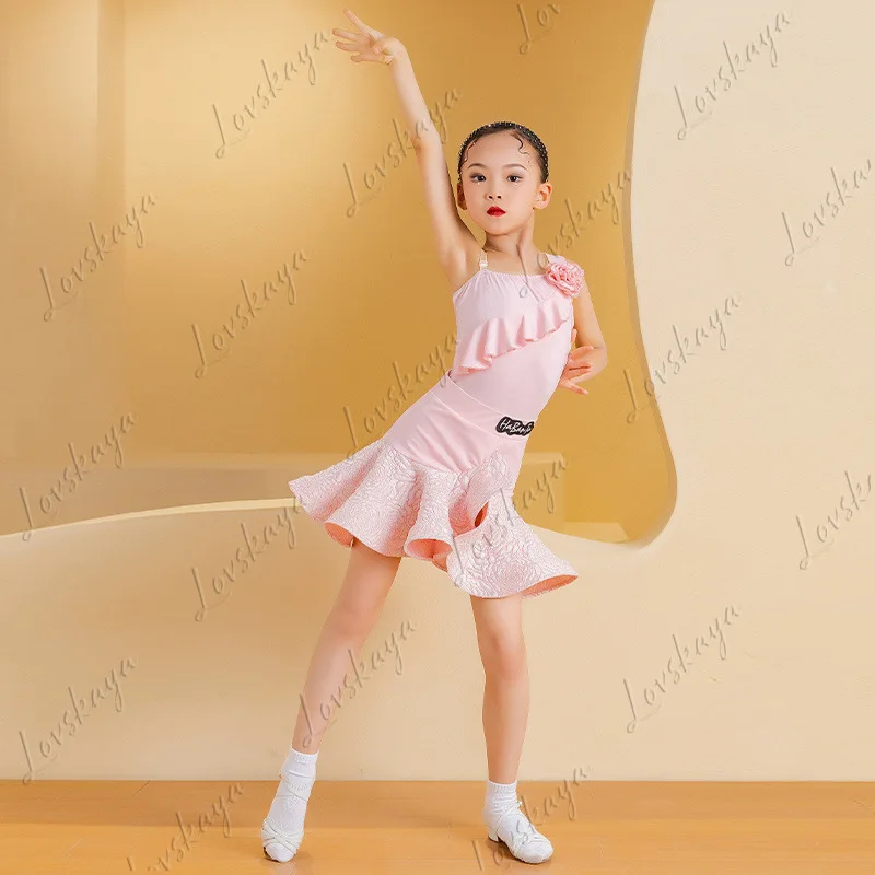 

New Children's Latin Dance Clothing Summer Girls' Practice Clothing Performance Clothing Children's High-end