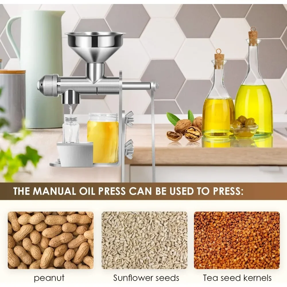 Manual Oil Press Machine Household Seed Oil Press Extractor Peanut Nuts Oil Expeller for Physical Press