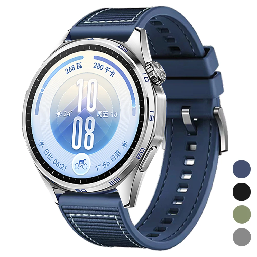 22mm Composite Nylon Silicone Strap For HUAWEI WATCH GT7 GT7 Pro GT6 5 Replace Band Correa For Amazfit BIP Max/BALANCE3 Bracelet