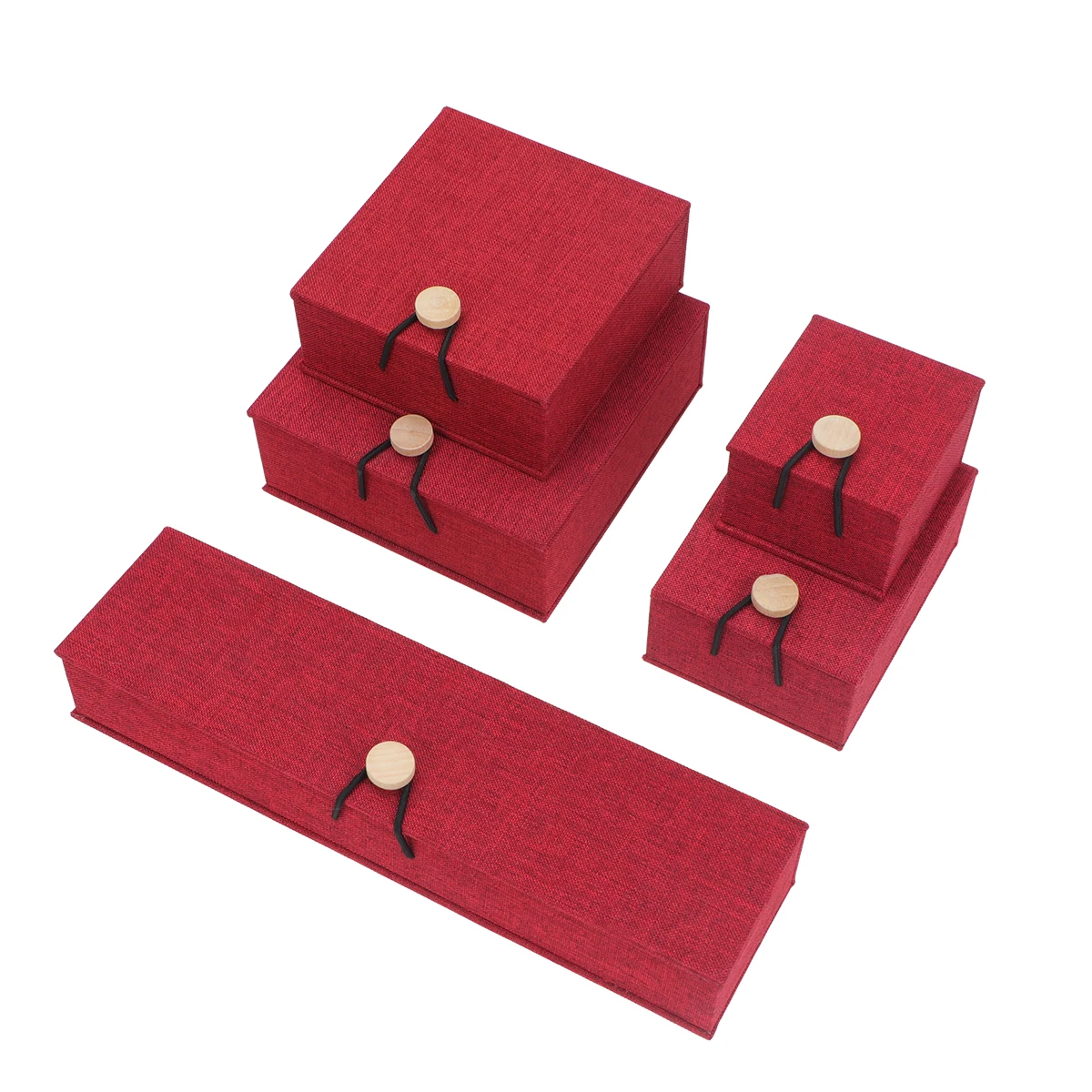 

Linen Jewelry Retro Wooden Buckle High Linen Bracelet Box Temp Bracelet Necklace ganizer Gift Container Storage Solution