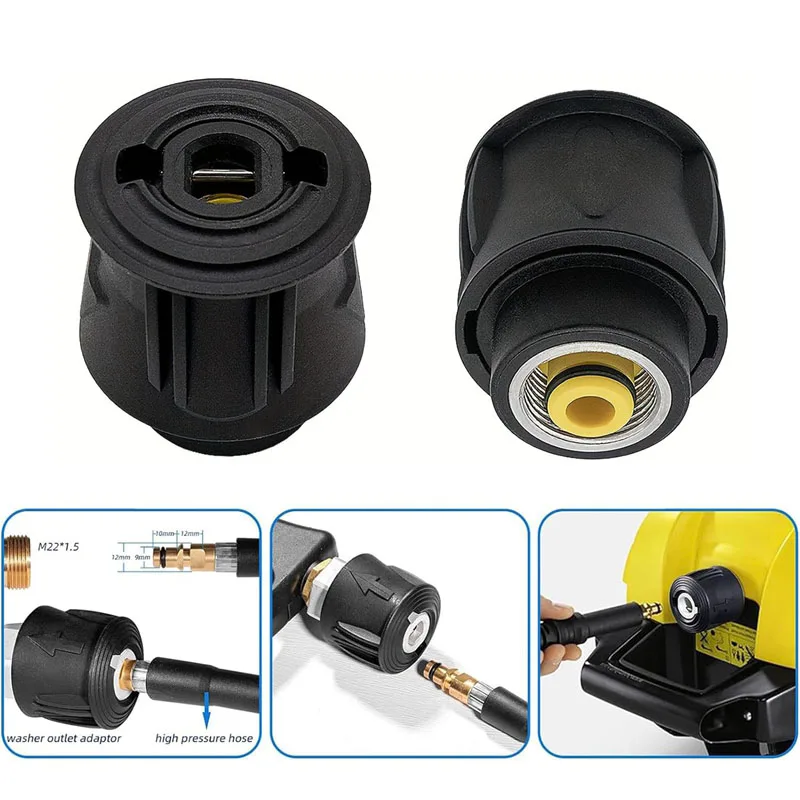 Pressure Washer Adapter Gun and Hose Quick Fitting M22 14mm Female Fitting Connector for Karcher/Lavor/Bosch Aluminum/Plastic