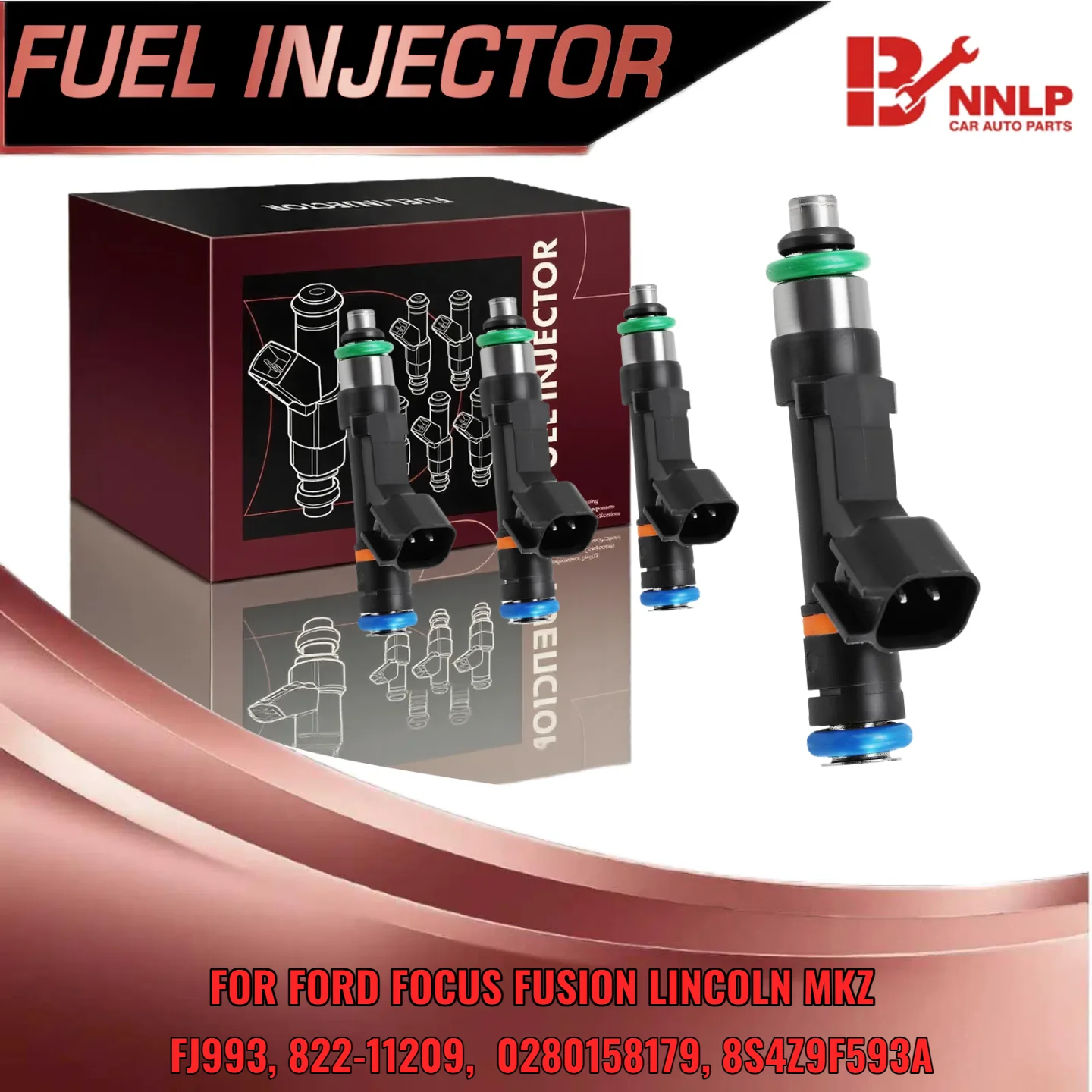 

Для Ford Focus Fusion Transit Connect Lincoln MKZ 4 шт. комплект топливных форсунок L4 2,0L FJ993 0280158179