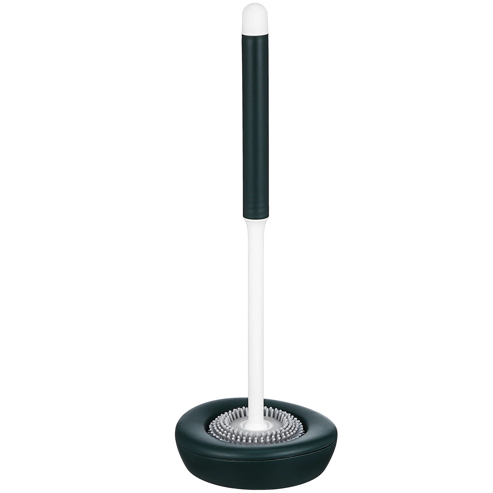 

Toilet Set Green Silicone Bristles Bowl Cleaner Holder Bathroom Accessories Quick Drying Stable Base Round Brush Head Toilet