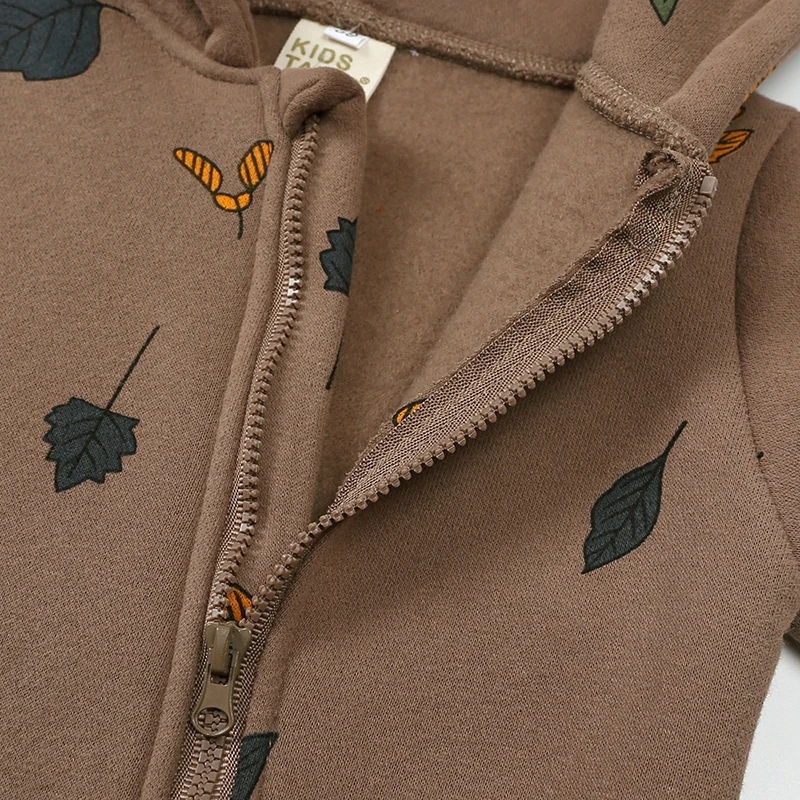 2024 Baby Winter Fleece Stram pler Druck Baumwolle warme Outfit Kleidung für 0-24m Overall Neugeborenen Kleinkind Bär Hoodies Bodysuit Kostüm – Detail 3