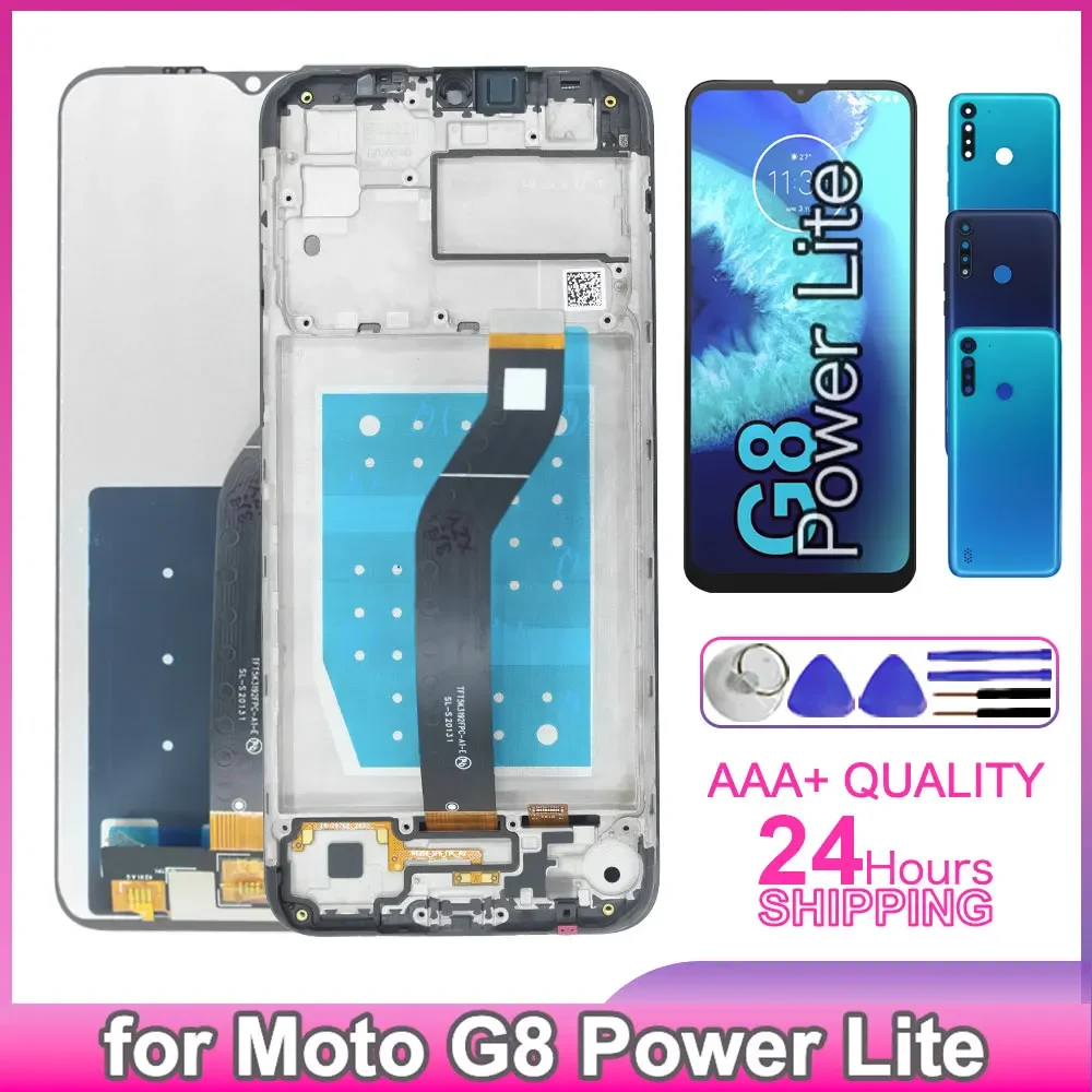 Testado lcd para motorola moto g8 power lite display XT2055-2 tela de toque digitador assembléia + quadro para motorola g8 power lite
