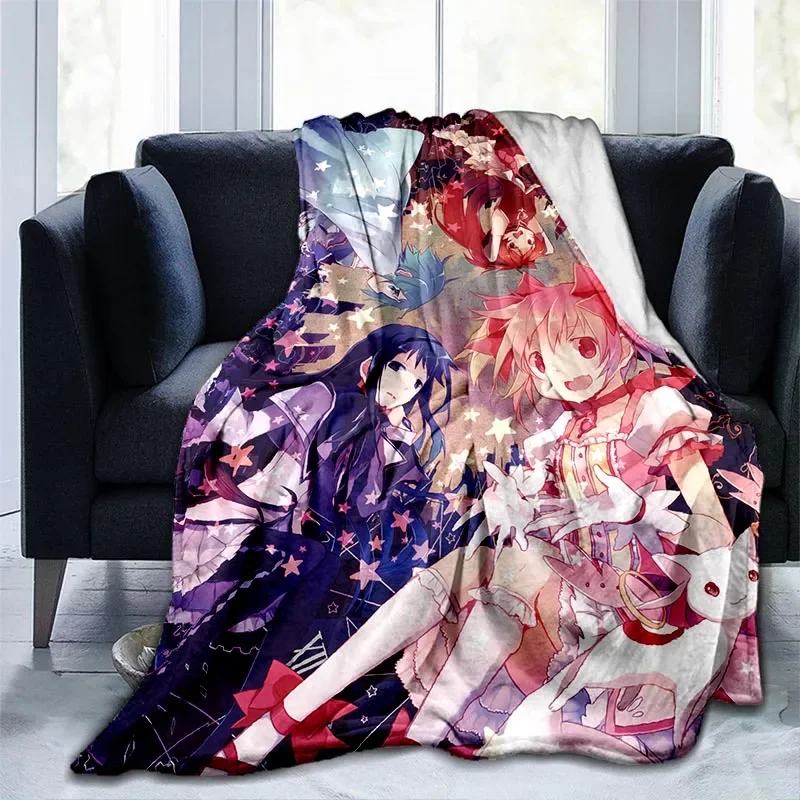 Cartoon Mahoshojyo Puella Magi Madoka Magica Blankets Anime Homura Akemi Fuzzy Awesome Warm Throw Blankets for Home Decoration