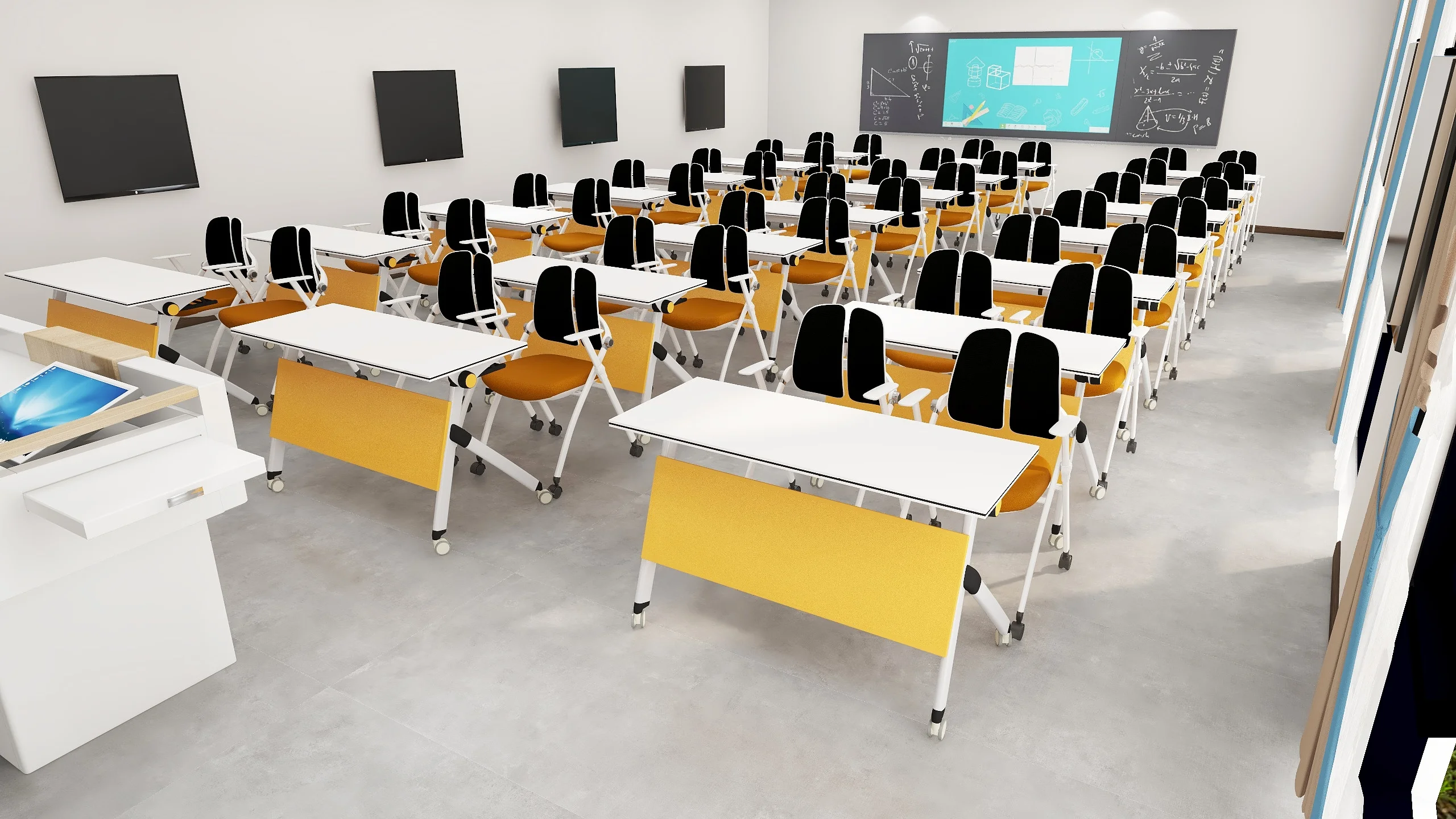 Foshan-silla plegable para el colegio, muebles para el aula, mesa, escritorios para estudiantes, silla de entrenamiento escolar, venta al por mayor