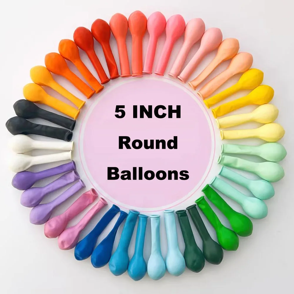 

200PCS 5Inch Round Macaron Theme Balloons Pastel Rainbow Balloons Suitable for Wedding Birthday Baby Shower Party Decorations