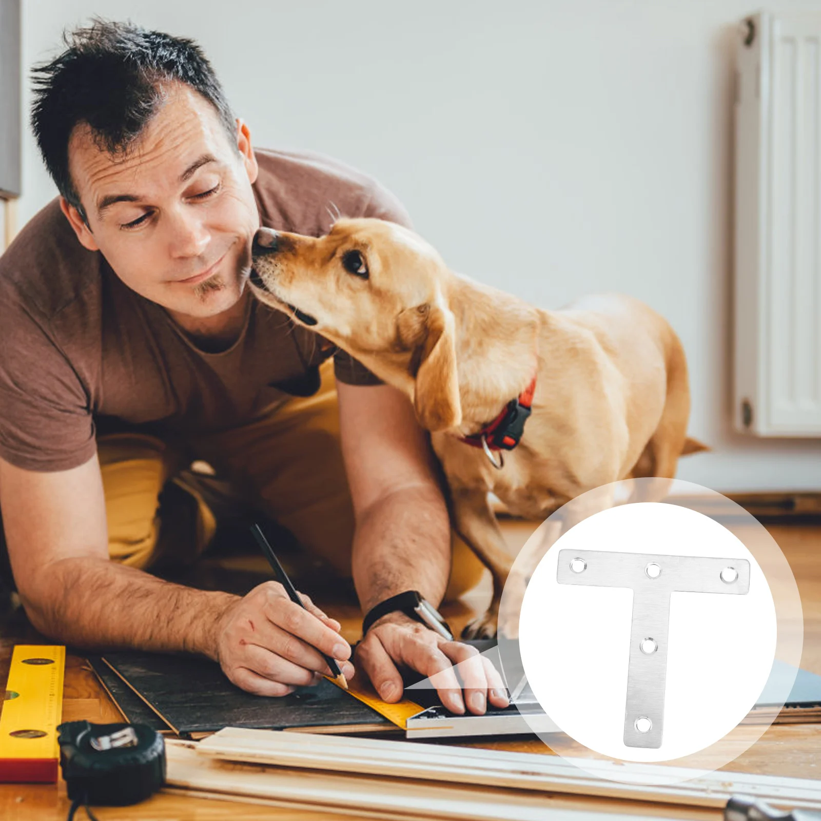 

10Pcs T-Shape 80mmx80mm Angle Bracket Stainless Steel Corner Brace Fixed Plate High Strength Long Service Life Connector