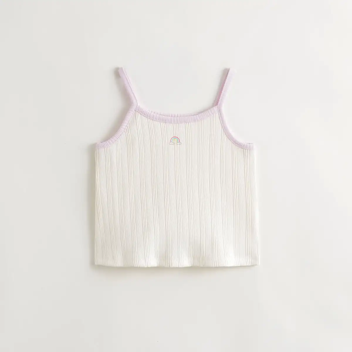 

MARC&JANIE Girls Elastic Ribbed Color-Blocked Camisole Tank Top Vest for Summer 240752