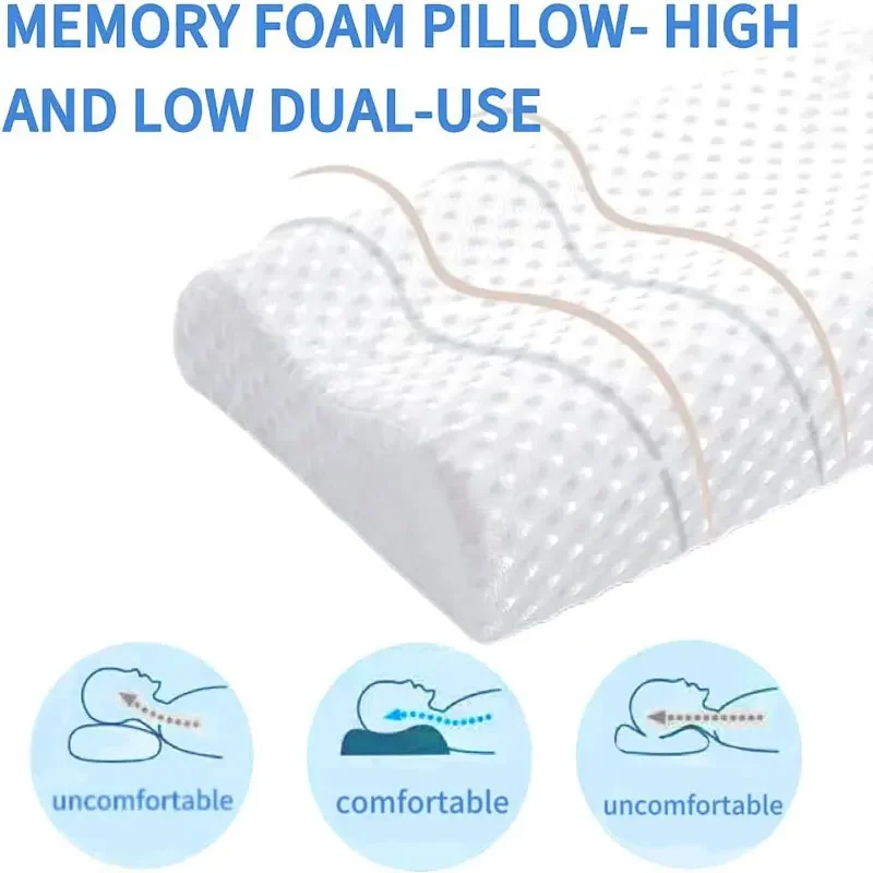 60/50/40CM Memory Foam Pillow for Sleeping Slow Rebound Orthopedic Pillow Support Nec Cervical Pillow Bed Pillows for Ergonomic
