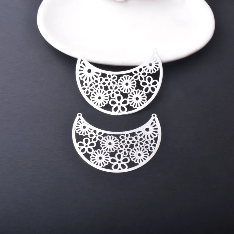 20 Stück Ausverkauf AA4301 Messing Schmuck Mond Anhänger DIY Damen Ohrring Halskette Zubehör – Detail 3