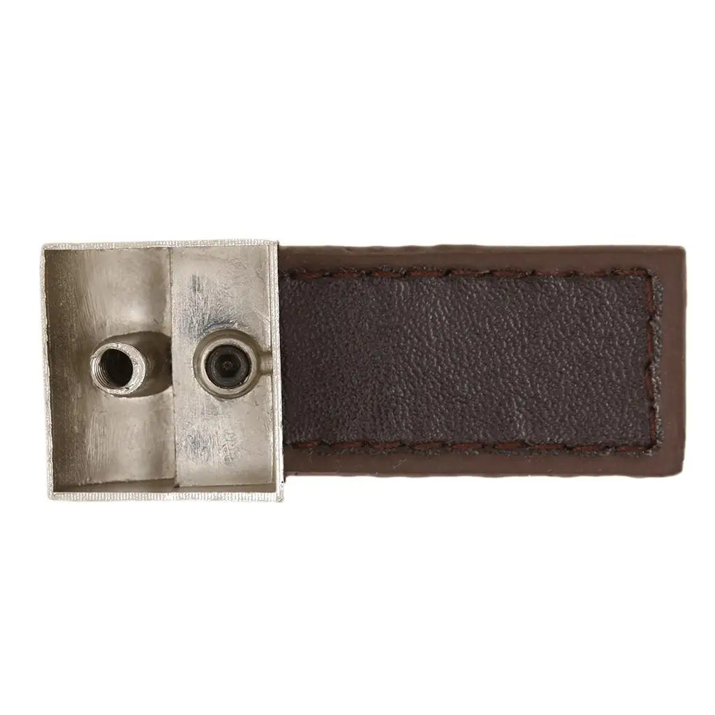 Brown Leather Pull Handle Zinc Alloy Decorative Knob for Home Cupboard Cabinet Wardrobe Kitchen