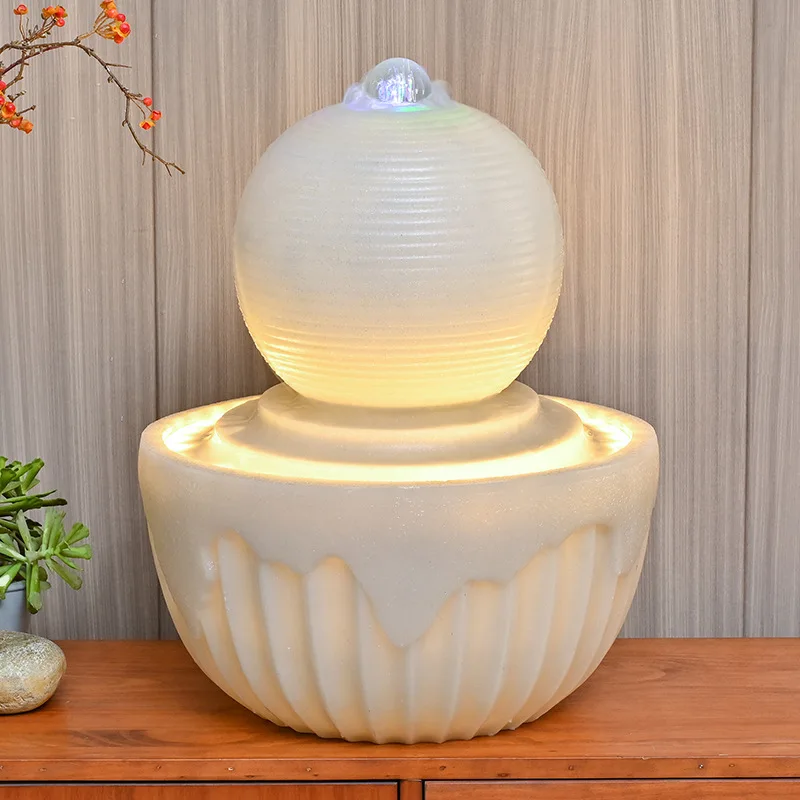 imitation sandstone light luxury flowing water ornaments, miniature fountain, circulating water, living room office