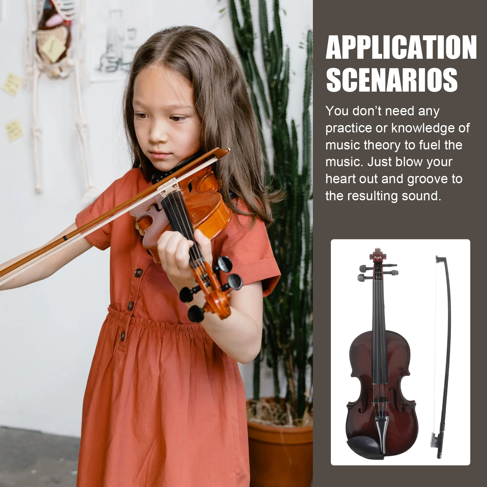 1 ensemble de jouets de violon de musique simulée pour enfants, Instrument de Performance créatif, jouet musical pour enfants