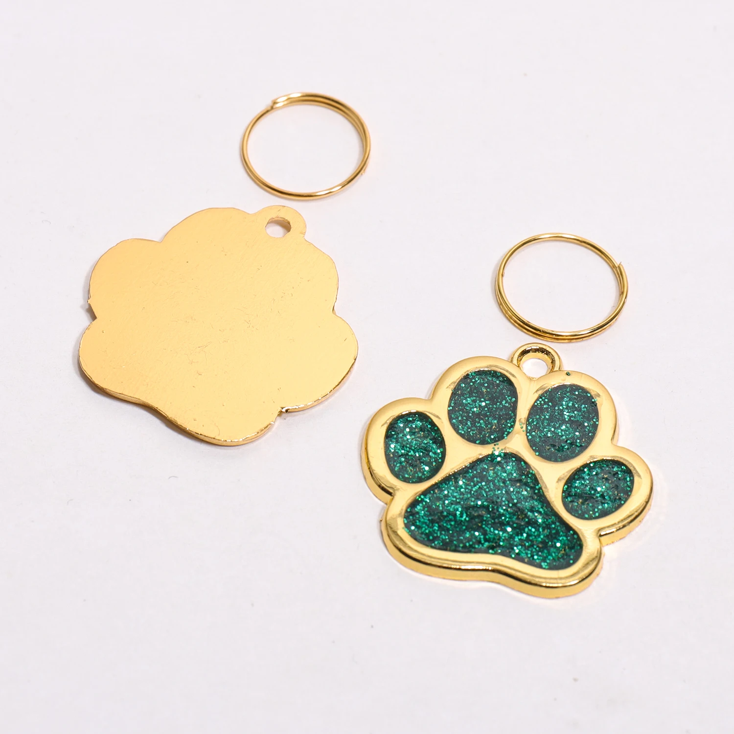 Mini Claw Custom Text Dog Tags Glitter Personalized Name Pets Tag Collar Pendant Laser Engraving Golden Customized Text Cat Tag
