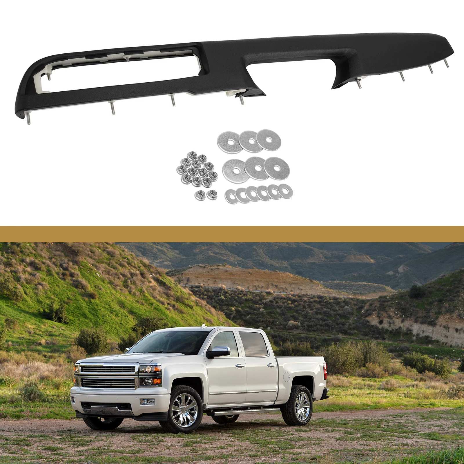 استبدل مسند ذراع الباب الأمامي الأيسر مع مقبض تحرير الباب مسند الذراع الجانبي للسائق الأمامي لسيارة شيفروليه سيلفرادو تاهو 2010-2014 #2