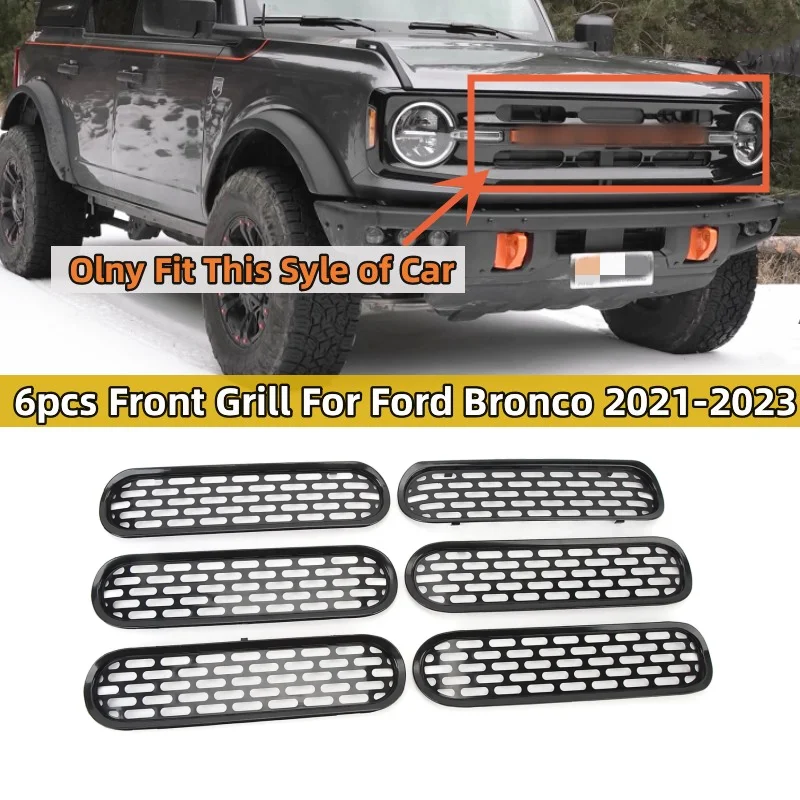 

6 шт./комплект, решетка для Ford Bronco 2021 2022 2023