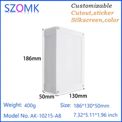 Szomk Plastic Enclosures Outdoor Waterproof Ip68 Pulse Timer Controller Electric Abs Project Case Plastic Box For Dust Collector